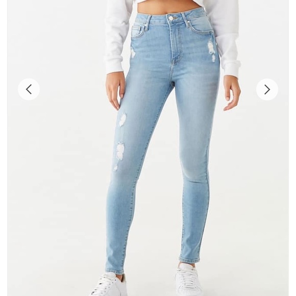 Forever 21 Fairfax Super a Skinny Distressed Jeans - Picture 1 of 4